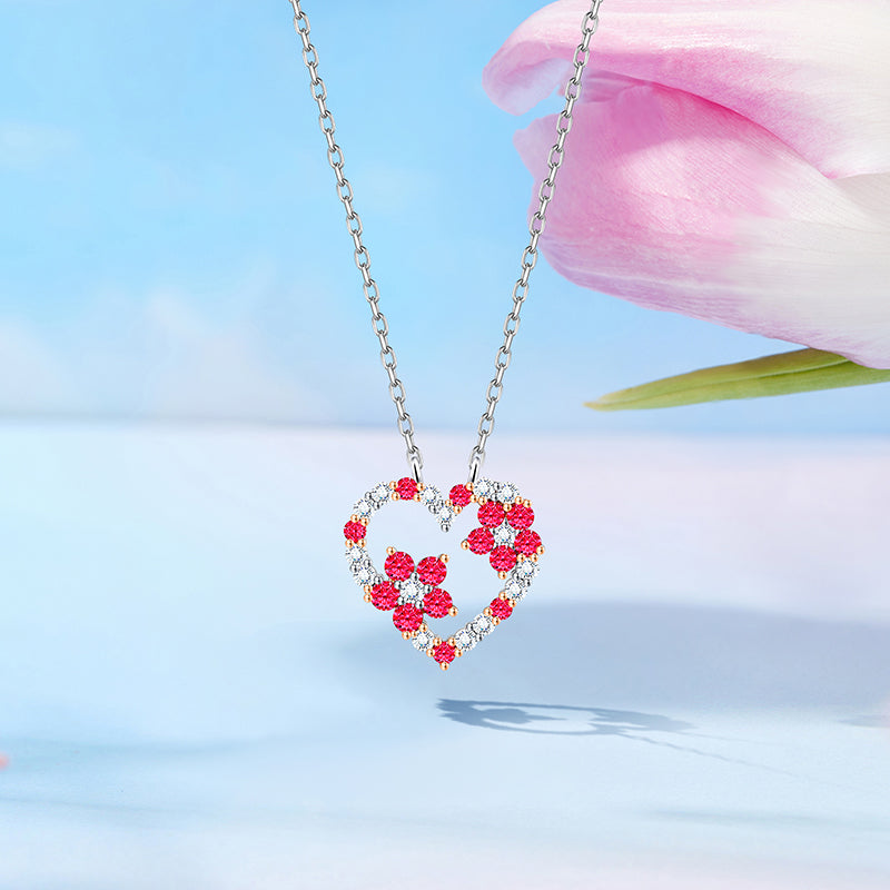 Flower Language Series Heart Necklace